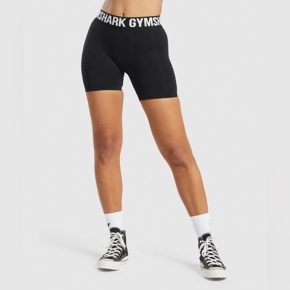 Gymshark | Flex Biker Shorts in Black/White Size Medium - Picture 1 of 9